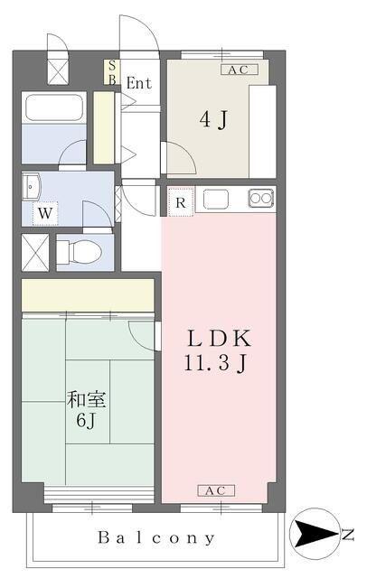 リバーサイド赤羽マンション(2LDK/3階)の間取り写真