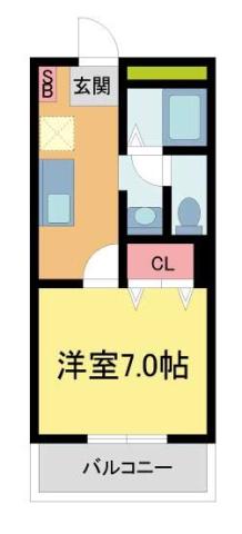 リブレメゾン甲東園エスト(1K/1階)の間取り写真