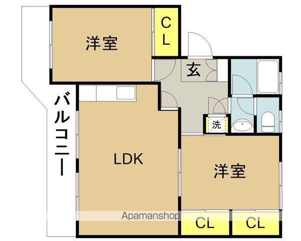 ＪＲ日南線 宮崎駅 徒歩5分 4階建 築42年(2LDK/4階)の間取り写真