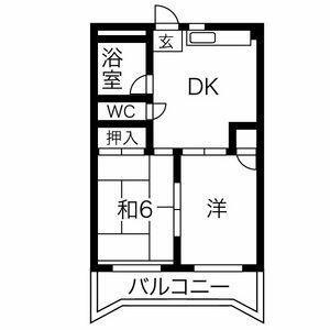三鈴ノール(2DK/5階)の間取り写真