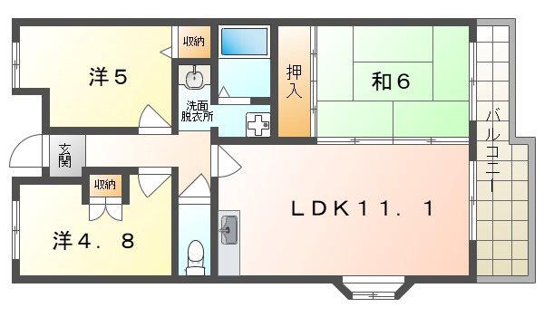 サカモトマンション(3LDK/1階)の間取り写真
