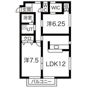 ラフォーレさやか(2LDK/1階)の間取り写真