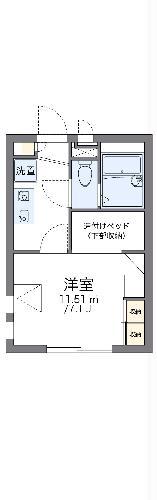 レオパレス下落合(1K/1階)の間取り写真