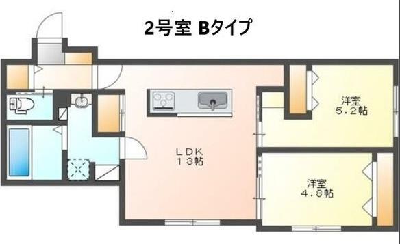 R-FINE南平岸(2LDK/3階)の間取り写真