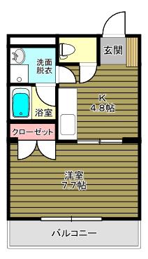 シャルム(1K/2階)の間取り写真
