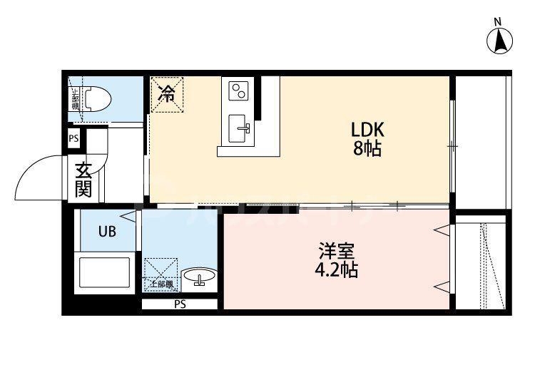 ROBOT HOME 舎人公園(1LDK/1階)の間取り写真