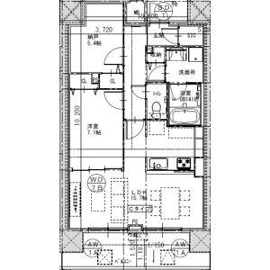 さくらHILLS ROKUBAN PLATINUM RESIDENCE(2LDK/7階)の間取り写真