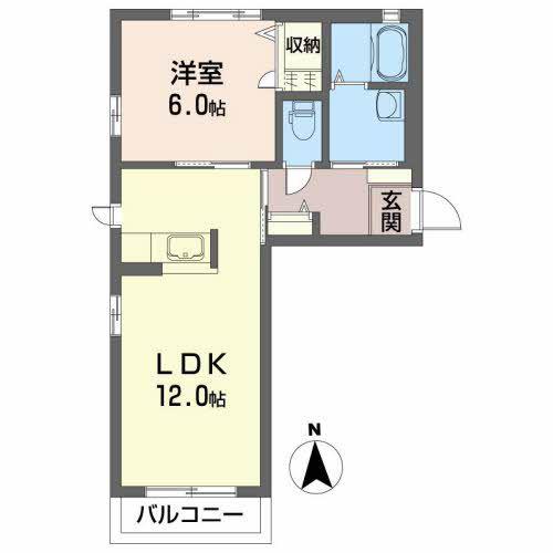 エタニティー(1LDK/2階)の間取り写真