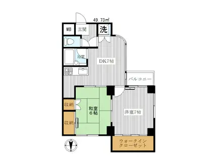 カルムサイトー(2DK/2階)の間取り写真