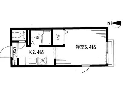 アーバンステージ鶴ヶ峰(1K/1階)の間取り写真