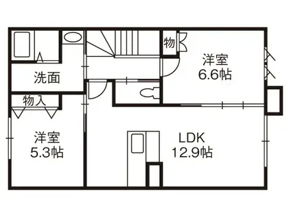 モンターニュ(2LDK/2階)の間取り写真