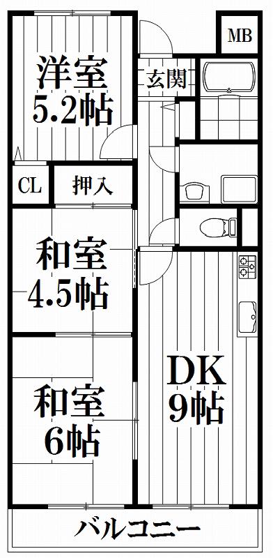 コンフォートステージI(3LDK/3階)の間取り写真