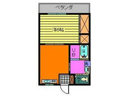 ホーレットII(1DK/2階)の間取り写真