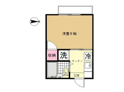 シティハイム富岡(1K/2階)の間取り写真