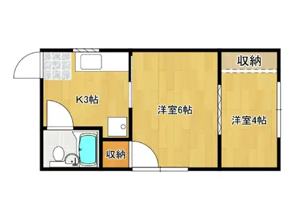 ハイツ山崎II(2K/1階)の間取り写真