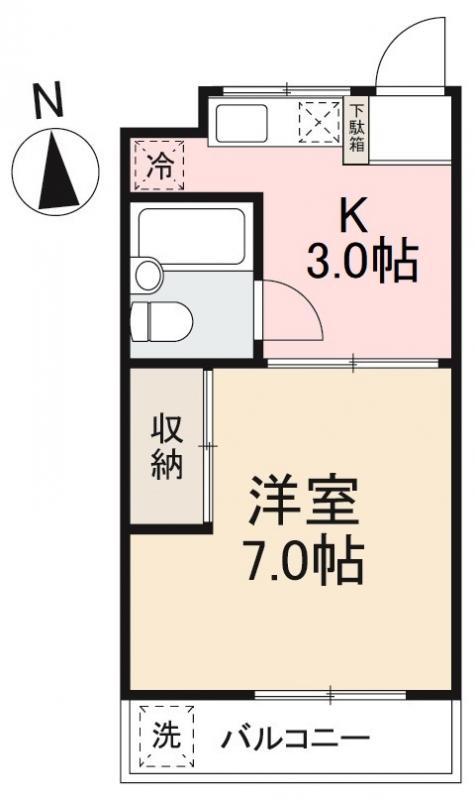 イヨクママンション(1K/3階)の間取り写真