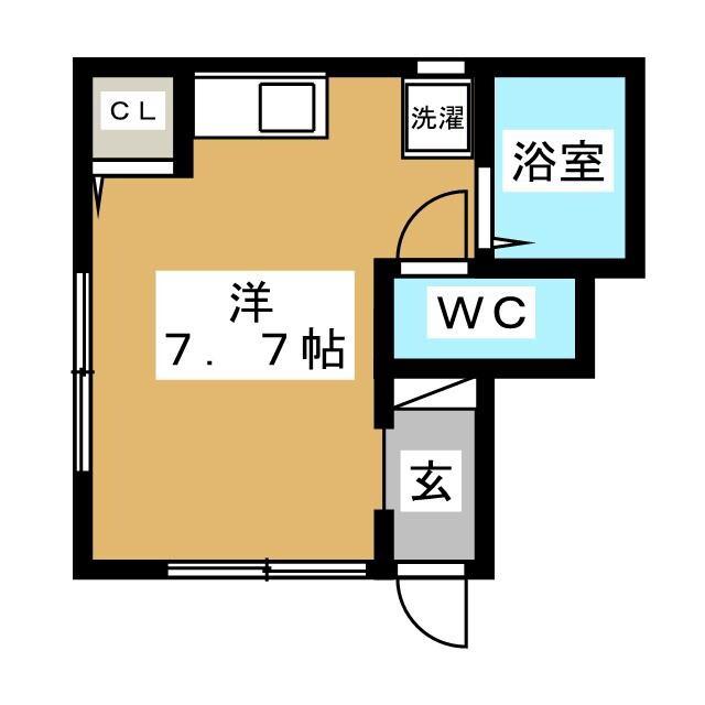 クレセール目黒(ワンルーム/1階)の間取り写真