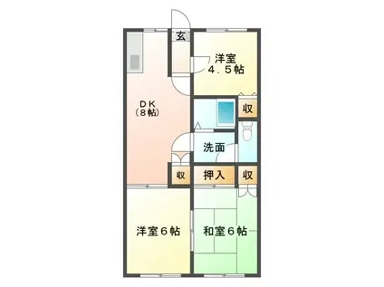 フレグランス草野(3DK/1階)の間取り写真