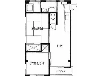 カーソルいわき(2DK/3階)の間取り写真