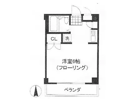桜参番館(ワンルーム/1階)の間取り写真