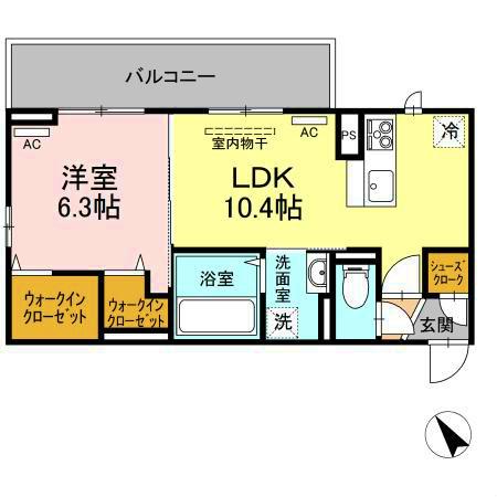 シャルマン上吉野(1LDK/3階)の間取り写真