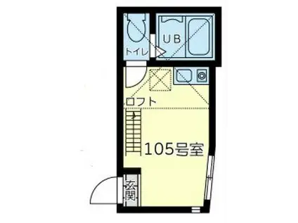 ユナイト田浦サンホセ(1K/1階)の間取り写真