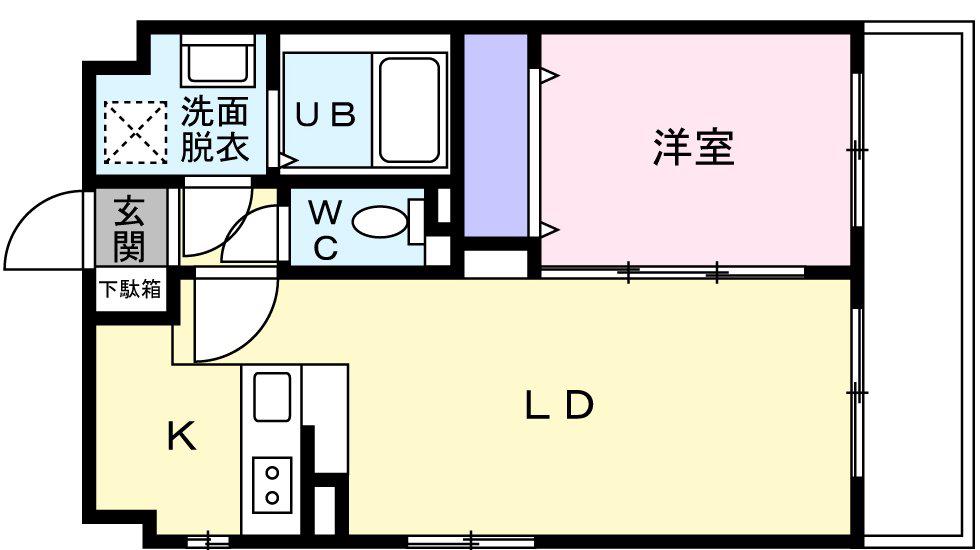 グラース(1LDK/1階)の間取り写真