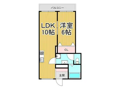 ヴィラ北田(1LDK/3階)の間取り写真