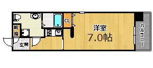 CASSIA TSUKAMOTO(1K/5階)の間取り写真