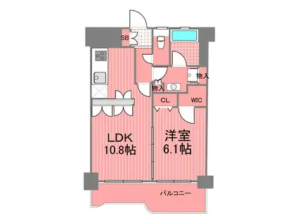 アールケープラザ横浜スリー(1LDK/8階)の間取り写真