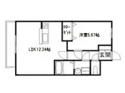 フラッツ豊成(1LDK/4階)の間取り写真