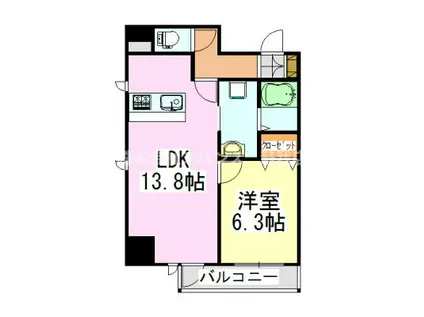 千葉ポートイースト(1LDK/4階)の間取り写真