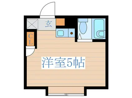 ニューオリエント小金井(ワンルーム/1階)の間取り写真