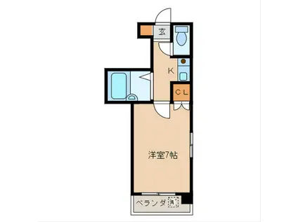 GODDESS(1K/3階)の間取り写真