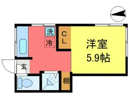 中川荘(ワンルーム/2階)の間取り写真
