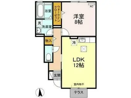 セジュール桜井 A棟(1LDK/1階)の間取り写真