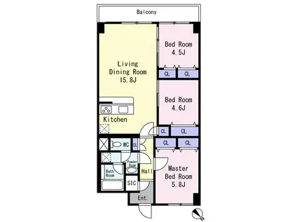 グランドメゾン池袋(3LDK/4階)の間取り写真