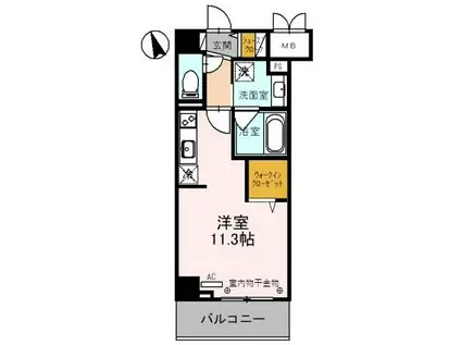 D-レジデンス椿・幸町(ワンルーム/3階)の間取り写真