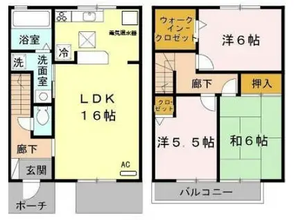 ムーンリバー(3LDK/1階)の間取り写真