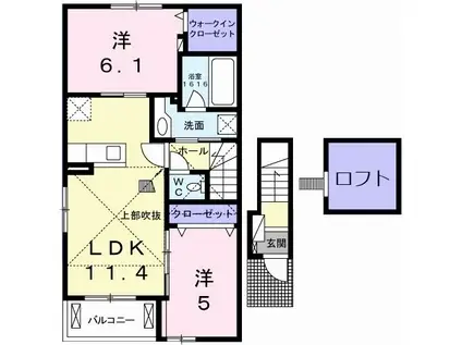 サージェ林II(2LDK/2階)の間取り写真