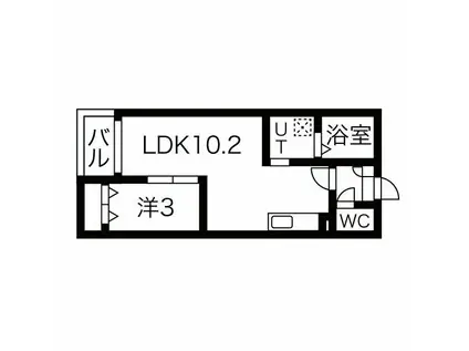 WARREN HIGASHIHARUTA I(1LDK/1階)の間取り写真