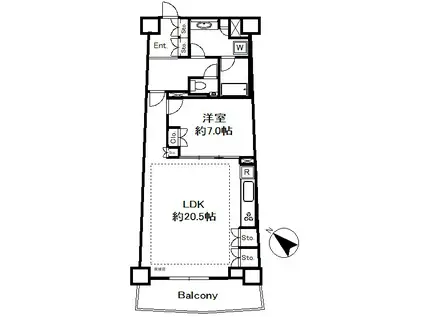 パークハウス江ノ島(1LDK/5階)の間取り写真