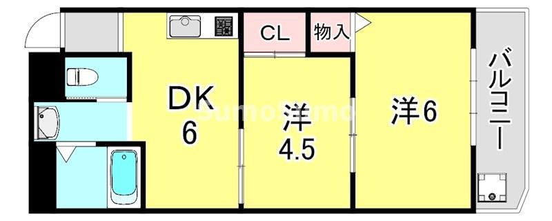 吉本マンション(2DK/3階)の間取り写真