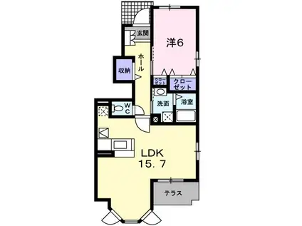 スオ・プレッソ(1LDK/1階)の間取り写真