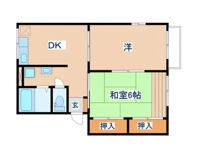 ノーブルA(2DK/2階)の間取り写真