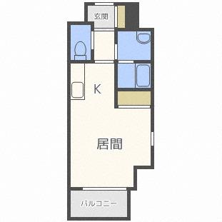 駅前大通マンション(1K/7階)の間取り写真