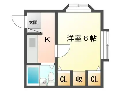 ルフォレ(1K/2階)の間取り写真