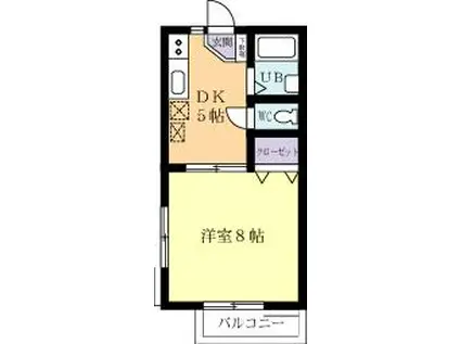 ハイツバロン6(1DK/2階)の間取り写真