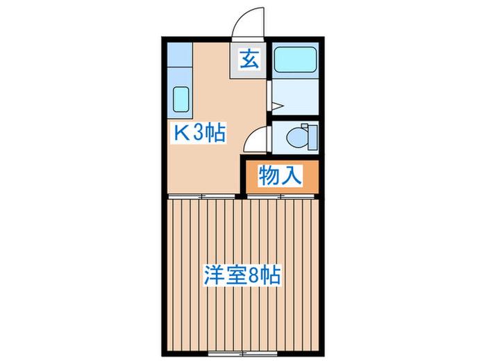 プレーンハイツ(1K/1階)の間取り写真