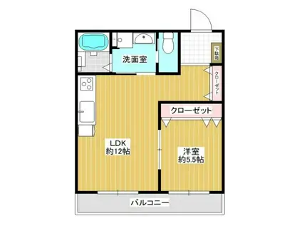 グロースコート弥刀(1LDK/3階)の間取り写真